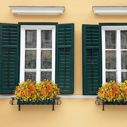 Artificial Flowers Faux Plants Outdoor Fake Flowers Spring Decor,12 Bundles Realistic Plastic Plant Colorful Daisy UV Resistant for Porch Patio Home Yard Garden Window Box Pot Planters