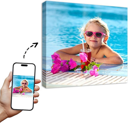 YYYYHPP Canvas Prints with Your Photos, Personalized Photo to Canvas Wall Art,Canvas Printing for Wedding, Family, Baby, Pets, Home Office Decor, Wrapped Frame 8"x 8"