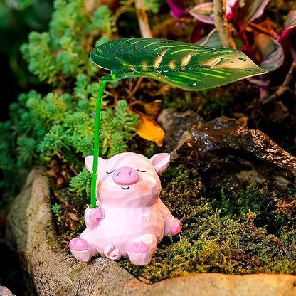 Lotus Incense Holder Pink Pig Cute Animal Figurine Incense Burner Flower Stand Ash Catcher Creative Cartoon Resin Siamese Cat Statue for Home Room Decor Meditation Yoga Spa