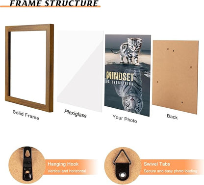 10x12 Frame Rustic Brown, Distressed 12x10 Picture Frame, Art Pic Hanging Poster Frame, 10 by 12 Gallery Family Concert Portrait Wall Photo Frame Anniversary/Birthday/Wedding/Thank you/Christmas Gift