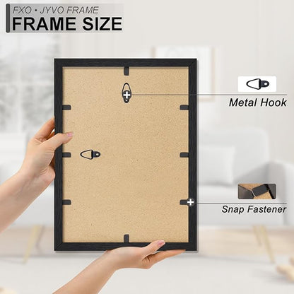 Engineered Wood 11x15 Picture Frame Set of 6, Black Frame for 11 x 15 Inch Picture Poster Photo, Light Weight 11 by 15 Frame with Wood-grain for Wall - 6 Pack/Black/11 x15