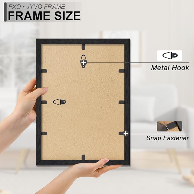 Engineered Wood 10x16 Picture Frame, Black Frame for 10 x 16 Inch Picture Poster Photo, Light Weight 10 by 16 Frame with Wood-grain for Wall - 1 Pack/Black/10 x16