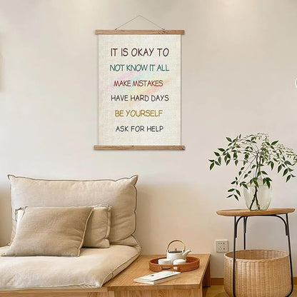 ABoby Classroom Decor Poster, Motivational Art Print,Positive Inspirational Quotes Wall Decor,It Is Okay To Be Yourself Poster for Classroom, Home, Office, Bedroom
