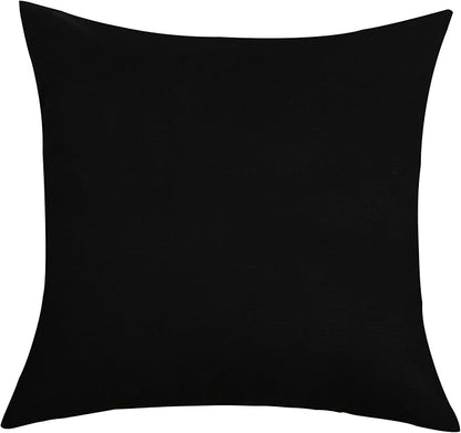 TangDepot Handmade Decorative Solid 100% Cotton Canvas Throw Pillow Covers/Pillow Shams, (16"x16", Black)