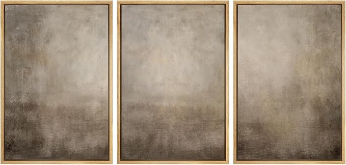 MUDECOR Framed Wall Art Print Set Neutral Abstract Landscape Illustrations Modern Art Boho Decorative Colorful Chic for Living Room, Bedroom, Office - 24"x36"x3 Natural