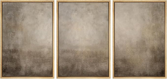 MUDECOR Framed Wall Art Print Set Neutral Abstract Landscape Illustrations Modern Art Boho Decorative Colorful Chic for Living Room, Bedroom, Office - 24"x36"x3 Natural