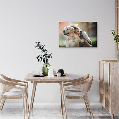 YYYYHPP Canvas Prints with Your Photos, Personalized Photo to Canvas Wall Art,Canvas Printing for Wedding, Family, Baby, Pets, Home Office Decor, Wrapped Frame 24"x16"