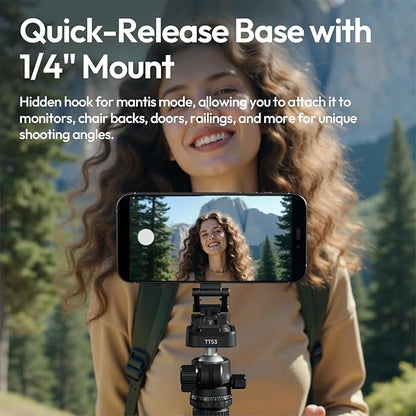 ULANZI SK29 Magnetic Phone Tripod, Foldable Mini Tripod Mount with MagSafe Phone Holder, Aluminium Cell Phone Stand with 1/4”, Arca Uka Base, Travel Vlog Essentials for iPhone 17/16/15/14/13/12