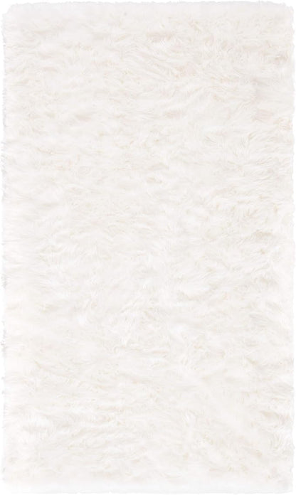 SAFAVIEH Faux Sheep Skin Collection Accent Rug - 4' x 6', Ivory, Silken Glam Design, Non-Shedding & Easy Care, 2.35-inch Thick Ideal for High Traffic Areas in Entryway, Living Room, Bedroom (FSS235A)