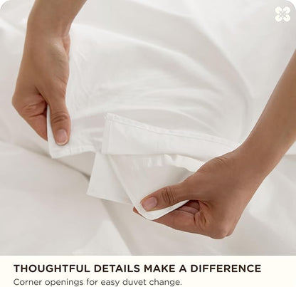 Bedsure Cotton Duvet Cover Oversized King - Luxury Slub Weave 100% Cotton Duvet Cover with a Linen Like Textured, Easy Change Durable Bedding, Coconut White, 120" x 98"