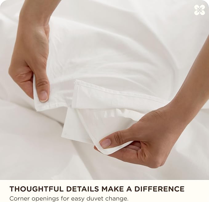 Bedsure Cotton Duvet Cover Queen - Luxury Slub Weave 100% Cotton Duvet Cover with a Linen Like Textured, Easy Change Durable Bedding, Coconut White, 90" x 90"