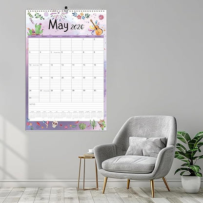 GuassLee Extra Large Wall Calendar 2026,36"x 24" Vertical Jumbo Hanging Wall Planner, 24-Month Aesthetic Large Calendar Jan. 2026 to Dec. 2027 with Thick Paper Watercolor Design for Easy Organizing