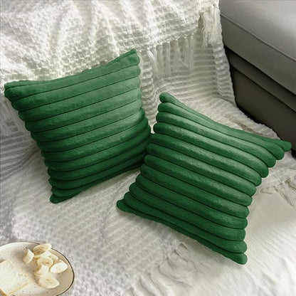 2 Pack Pillow Covers, 20x20 Faux Fur Square Throw Pillow Covers for Living Room Decorations Throw Pillow Case, Throw Pillow Cover Cushion Cover for Home Sofa Bedroom Car, Dark Green