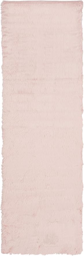 SAFAVIEH Faux Sheep Skin Collection Runner Rug - 2'6" x 6', Pink, Silken Glam Design, Non-Shedding & Easy Care, 2.35-inch Thick Ideal for High Traffic Areas in Living Room, Bedroom (FSS235G)