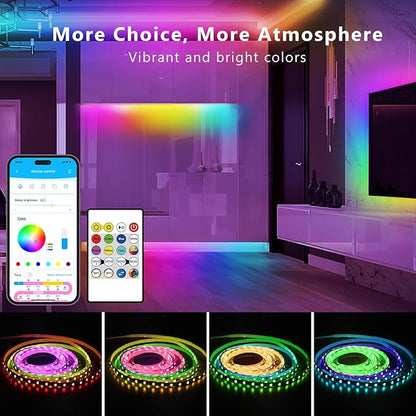 DAYBETTER 100ft Smart IC WiFi LED Strip Lights, Work with Alexa and Google Assistant, BGRIC LED Lights App Control Segmented DIY Multiple Colors, Color Changing Music Sync for Bedroom Decor (1 Roll)