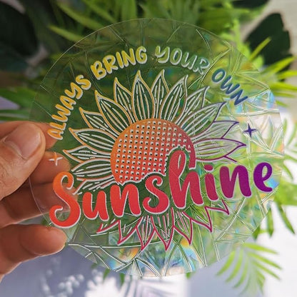 Olicard Rainbow Prism Suncatcher Sticker - Indoor Decoration, Anti-Collision Bird Strike Protection, Sun Catcher Decals for Home