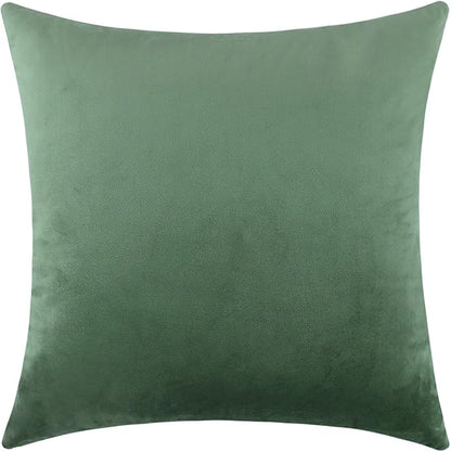 mixeoo Sage Green Velvet Throw Pillow Covers 24x24 Inch Set of 1, Super Soft Thick Decorative Square Cushion Cases for Living Room Sofa Couch Decor