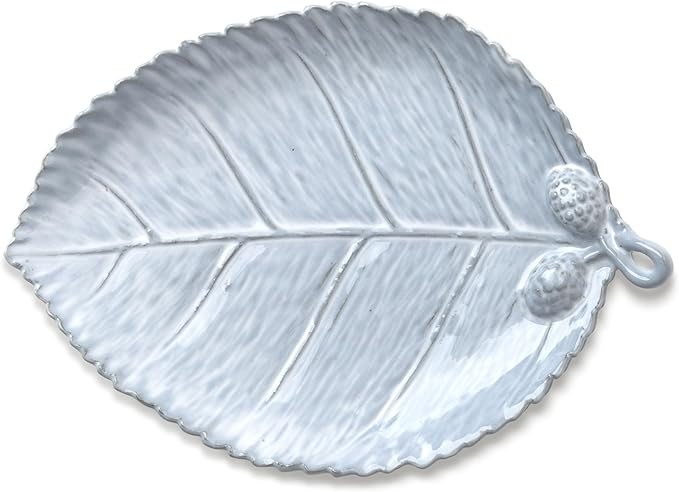 Ceramic Jewelry Dish, Decorative Tray for Rings Earrings Necklaces Bracelet Watch Keys, 4.50" Trinket Tray as Gifts for Women (Antique Leaf)