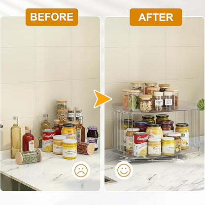 Lazy Susan Organizer for Refrigerator (2 Pack)