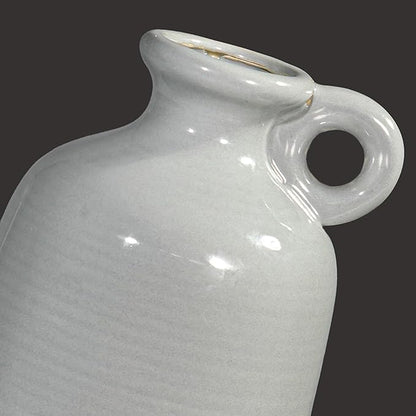 Sunddo Gray Ceramic Vase 10 Inch - Tall Modern Decorative Vase with Handle, Centerpieces, Living Room, Balcony, Living Room Dining Table Decor