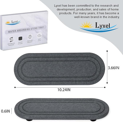 2PCS Water Absorbing Stone Tray, Fast Drying Diatomite Stone Sink Tray, Water Absorbent Diatomite Coasters, Stones Soap Trays for Kitchen Sink, Bathroom Counter Hand Soap Dish Toothbrush Holders