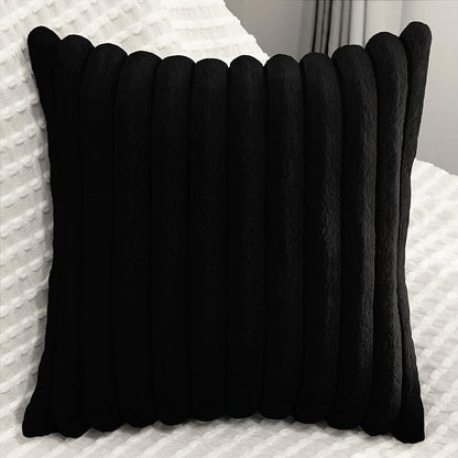 1 Pack 18x18 Pillow Cover Velvet Pillow Covers, Faux Fur Square Throw Pillow Covers for Living Room Decorations Throw Pillow Case, Throw Pillow Cover Cushion Cover for Home Sofa Bedroom Car, Black