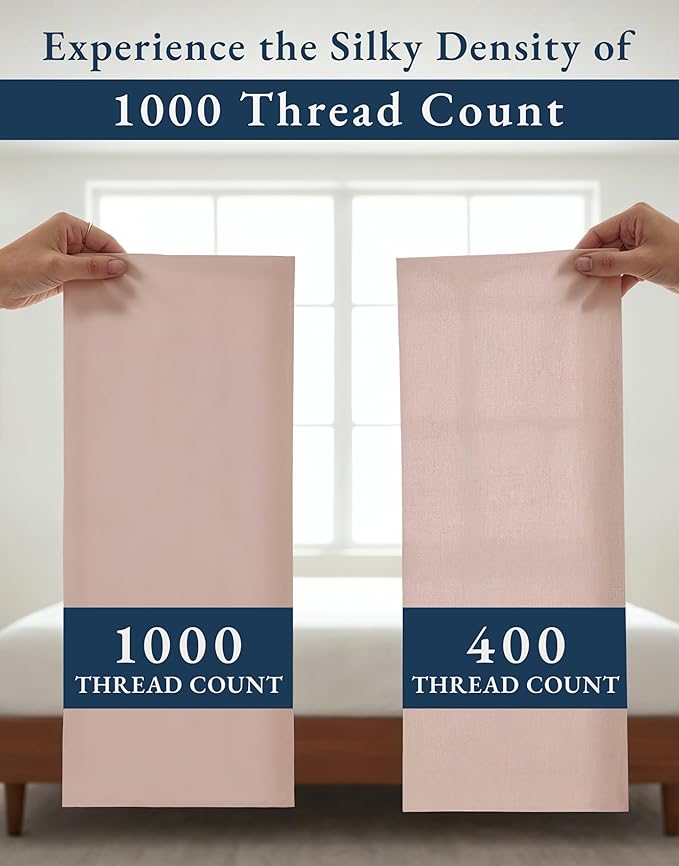 LANE LINEN Luxury 100% Egyptian Cotton Sheets California King Bed Set - 1000 Thread Count, Oeko-Tex Certified No Pill Fade Resistant Machine Washable Cotton Cooling Cal King Sheet Set- Sepia Rose