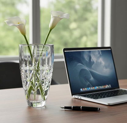 Marquis by Waterford Personalized 9" Sparkle Vase, Custom Engraved Crystal Vase for Flowers, Elegant Home Decor