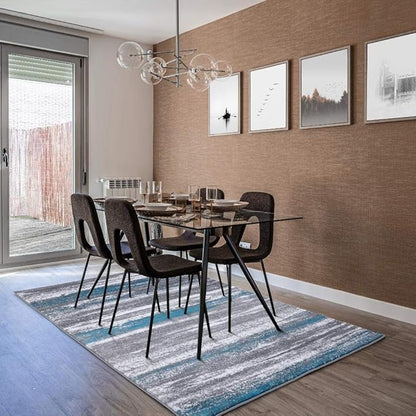LUXE WEAVERS Modern Abstract Turquoise 8x10 Area Rug