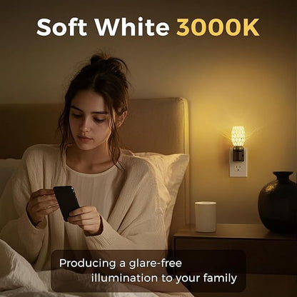 L LOHAS LED Night Light, LED Night Lights Plug into Wall, Dimmable Night Light with Auto Light Sensor, 3000K Warm White 0-100LM, Adjustable Brightness Nightlight, Bathroom Hallway Bedroom