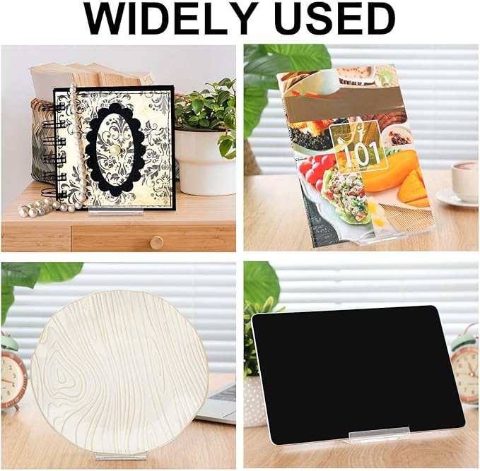 6 Pack 5.91 Inch Acrylic Book Stand for Display Adjustable Clear Display Holder Easel Collector Stand for Home Office Back to School Comic Album Cd Magazine Postcard Artworks