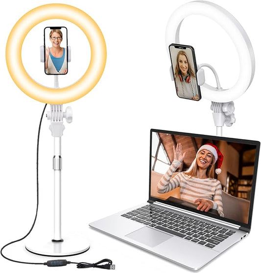 Ring Light with Stand, Zoom Lighting for Computer Video Conference, Video Calls, Home Office, Lighting for Video Recording