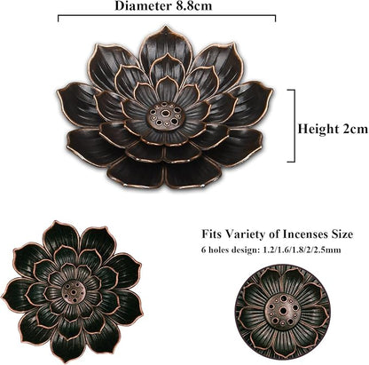 Incense Burner - Incense Stick Holder 6 Incense Holes with Detachable Ash Catcher
