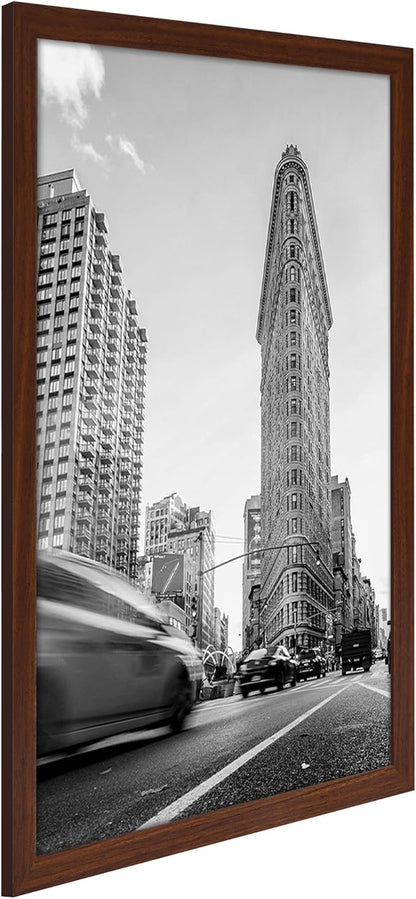 Americanflat 24x36 Poster Frame with Polished Plexiglass - Wide Picture Frames Made of Engineered Wood for Vertical or Horizontal Wall Display - Epic Collection - Mahogany