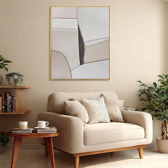 LEVERUP Modern Wall Decorations Abstract Wall Art Canvas Grey Painting Posters for Dining Room Living Room Office 32×40 Inchs Ready To Hang