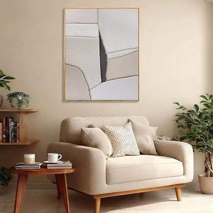 LEVERUP Modern Wall Decorations Abstract Wall Art Canvas Grey Painting Posters for Dining Room Living Room Office 32×40 Inchs Ready To Hang