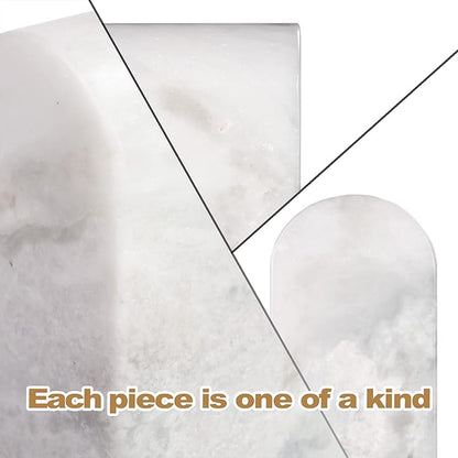 Koville African Natural Marble Bookends for Shelves, Non-Slip Book Ends, 13LBS Ultra Heavy Duty Marble Book Holder Organizer, Apartment Decor for Movies/CD/Video Games(Namib Fantasy)