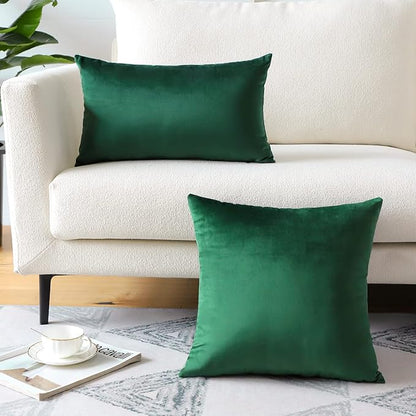 Artscope Luxury Velvet Pillow Covers Super Soft Decorative Rectangle Throw Pillow Covers Case Cushion Covers for Sofa Couch Bedroom Car Decor 16x24 Inch Army Green