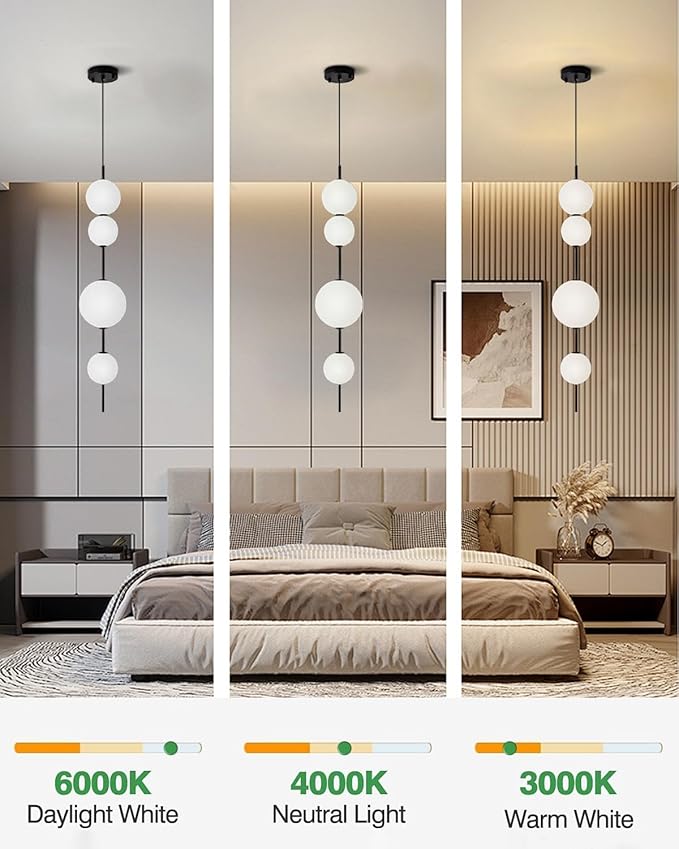 LED Kitchen Lighting, Kitchen Island Pendant Light, Black Head Bedside Chandeliers, Cylindrical Modern Pendant Ceiling Light Fixture for Foyer Dining Room Xuang Bedroom Living Room