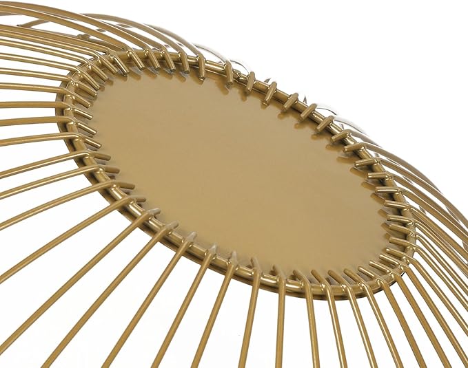 IBWell Antique Curved Edge Fruit Basket for Kitchen Gold Wire Basket Fruit Bowl for Home Decor Metal Wire Fruit Holder for Fruit Vegetable Snacks