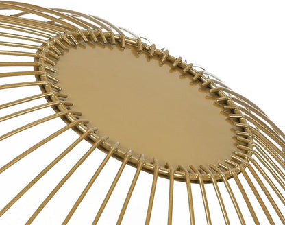 IBWell Antique Curved Edge Fruit Basket for Kitchen Gold Wire Basket Fruit Bowl for Home Decor Metal Wire Fruit Holder for Fruit Vegetable Snacks