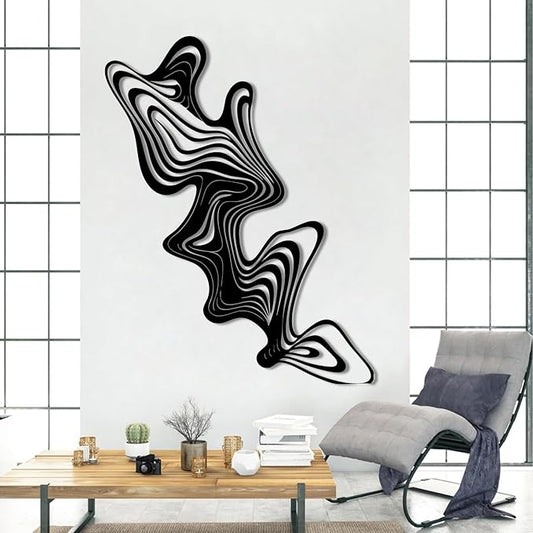 Abstract Line Metal Wall Art,Abstract Metal Wall Art,Abstract Metal Line Art Wall Decor,Metal Line Art,Abstract Wall Art,Modern Wall Art,Living Room Decor (Silver, 27x35inch / 70x90cm, metal wall art)