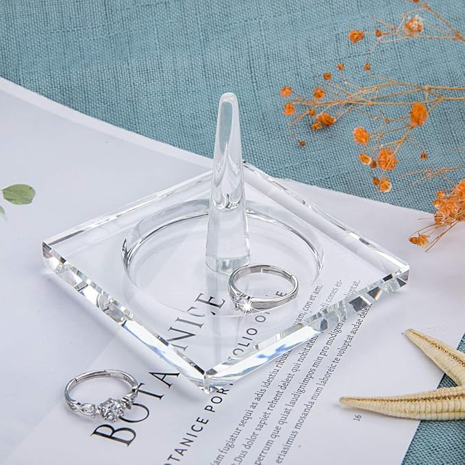 H&D HYALINE & DORA H&D Square Crystal Glass Ring Holder for Jewelry Clear_square1
