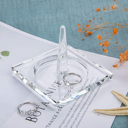 H&D HYALINE & DORA H&D Square Crystal Glass Ring Holder for Jewelry Clear_square1