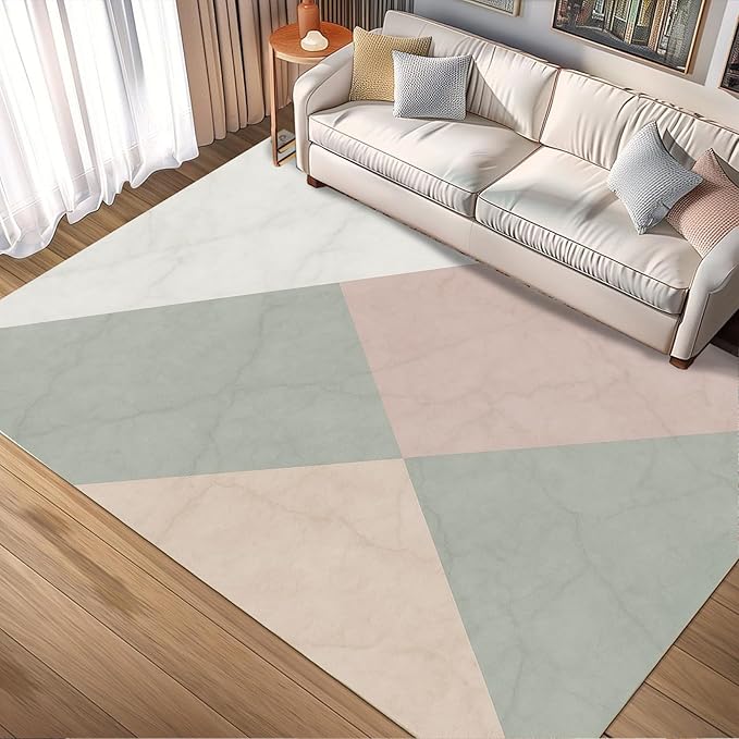 Modern Marble Rug - 2x3 Rug, Minimalist Marble Bath Rugs, Abstract Luxury Doormat, Washable & Non Slip Small Rugs Home Decor