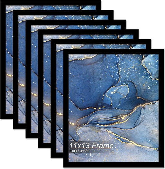 11x13 Picture Frame Set of 6, Black Frame for 11 x 13 Inch Picture Poster Photo, Light Weight and High Transparent 11 by 13 Frame for Wall - 6 Pack/Black/11 x13
