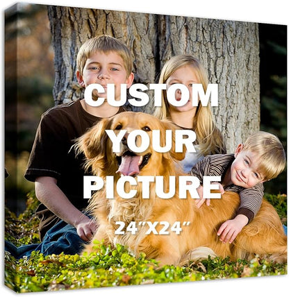 YYYYHPP Canvas Prints with Your Photos, Personalized Photo to Canvas Wall Art,Canvas Printing for Wedding, Family, Baby, Pets, Home Office Decor, Wrapped Frame 24"x24"