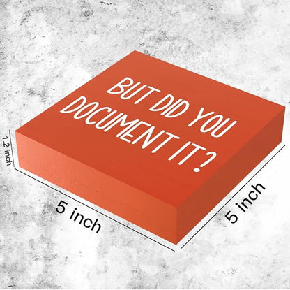 Halloween Office Desk Decorations - But Did You Document Sign, Work Gifts for Accountant HR Boss Employee Coworker, Cubicle Shelf Table Decor