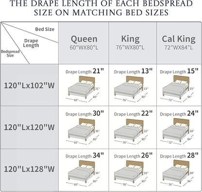 Lightweight King Bedspreads 128x120, 100% Cotton Oversized Quilt, Striped Botanical Pattern Coverlet, Reversible Farmhouse Quilted Bedding Set 3 Piece, Brown/Beige