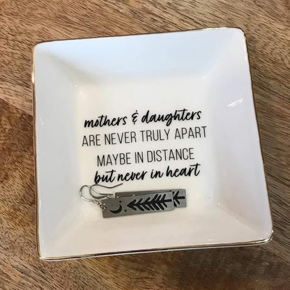 Simply Charmed Gift from Daughter or Daughter - or Christmas or Birthday Gift Between Mom and Daughter - Ceramic Jewelry Ring Dish or Tray